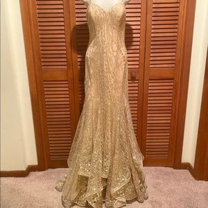 Champagne gold trumpet gown